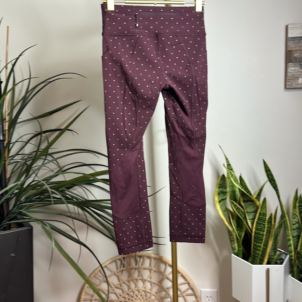 159. Lululemon Special Edition: *Nightfall Reflective Pace Rival Crop Bordeaux - Picture 11 of 12